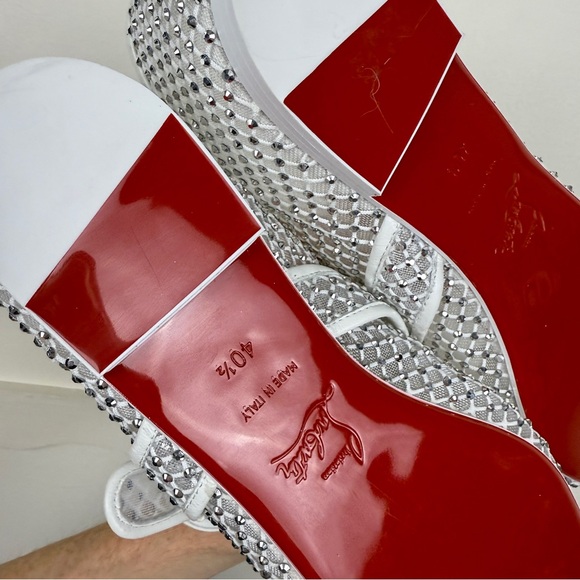 Christian Louboutin Mamastrapitina Mesh Nappa Leather Mary Jane Ballet Flats - Picture 9 of 9